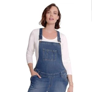Ingrid & Isabel Maternity Denim Stretch Light Wash Overalls Size 2 Bump Friendly